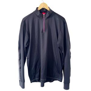 J. Lindeberg Black Grey 1/4 Zip‎ Athletic Pullover Sweater